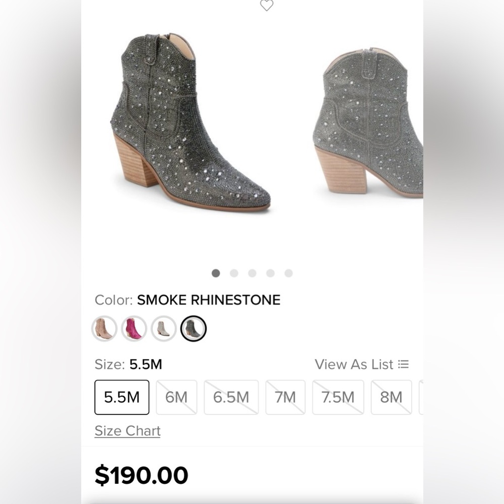 Smoke rhinestone Matisse Harlow  boots. 2.5 in heel. - Picture 2 of 5